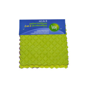 Set de 3 paños de limpieza absorbentes de microfibra rectangular 17 x 20cm